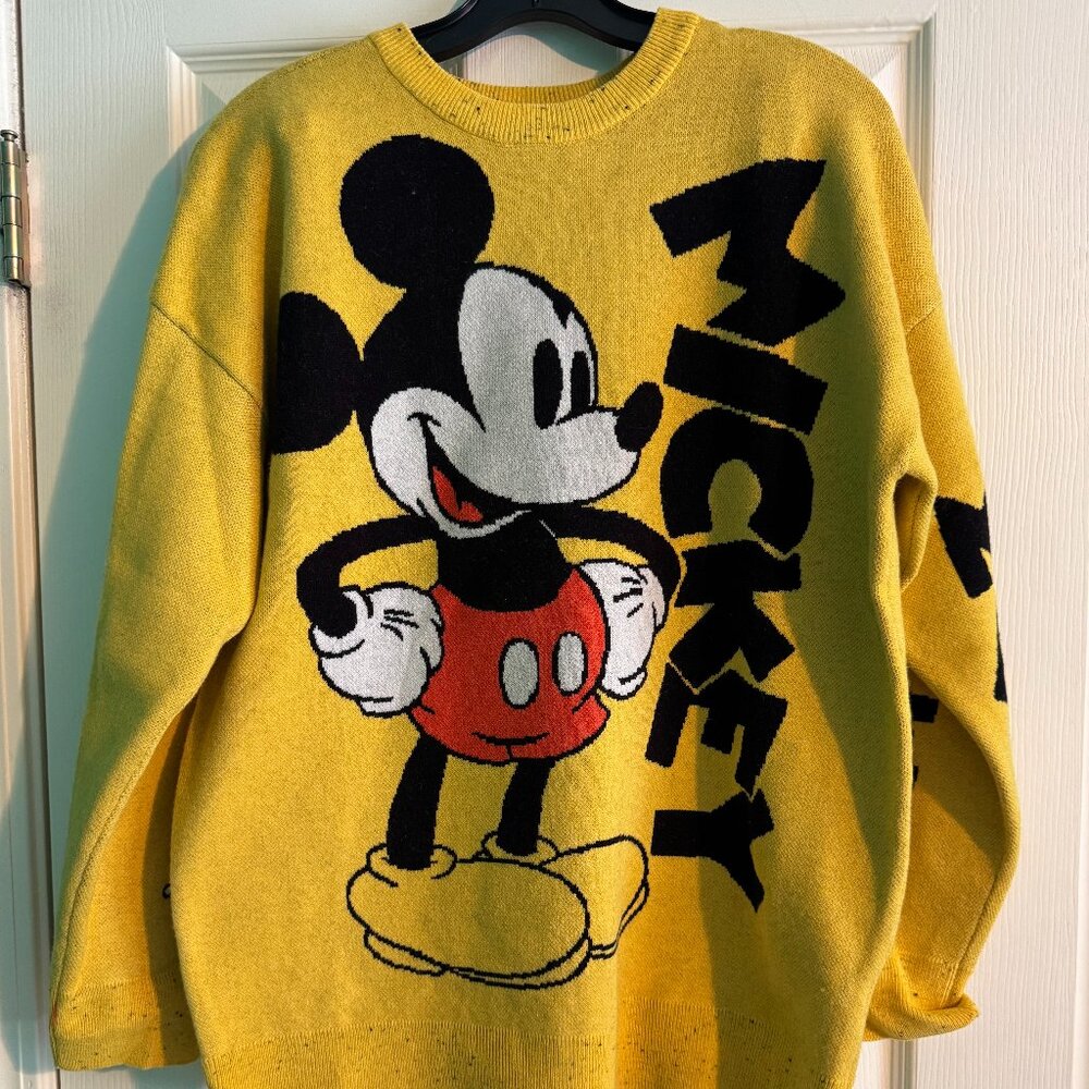 Mickey Mouse Sweater, Medium Yellow and Fun!
